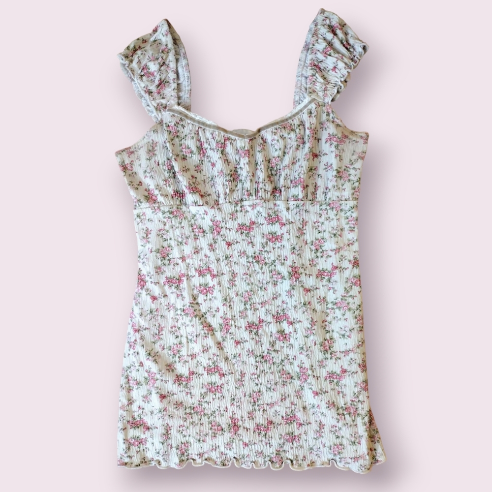 Cute Country Style Flowered Sleeveless Top
